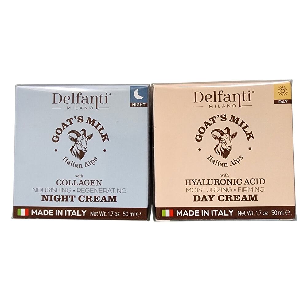 Delfanti Milano Goat’s Milk Collagen Day + Hyaluronic Night Cream Duo New Sealed